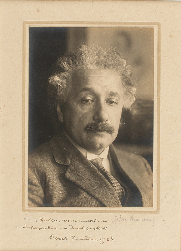 Lot 280 Albert Einstein Signed Photograph, Presented to Classical Pianist Youra Guller