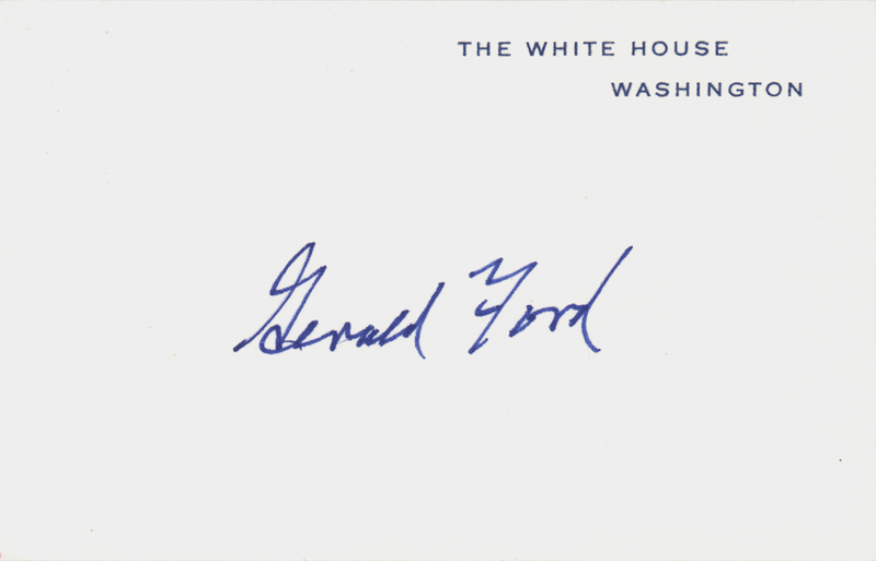 Lot 85 Gerald Ford Signed White House Card