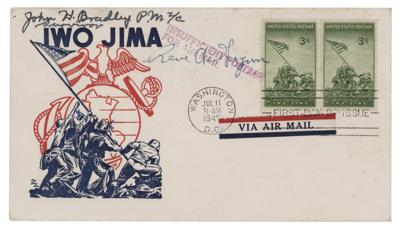 Lot 477 Iwo Jima: John Bradley and Rene Gagnon Signed First Day Cover