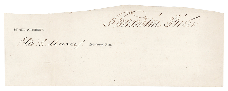 Lot 23 Franklin Pierce Signature as President
