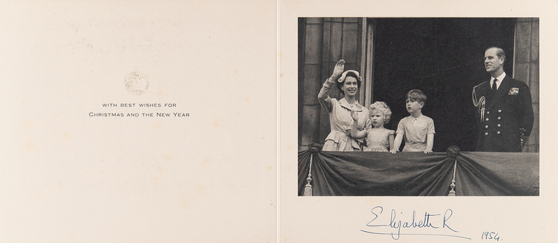 Lot 212 Queen Elizabeth II Signed Christmas Card (1954)