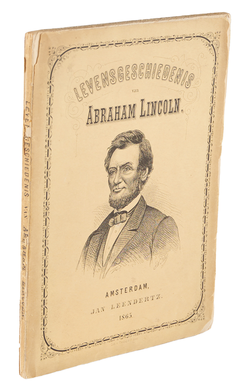 Lot 28 Abraham Lincoln: 1865 Dutch Biography Published by Jan Leendertz