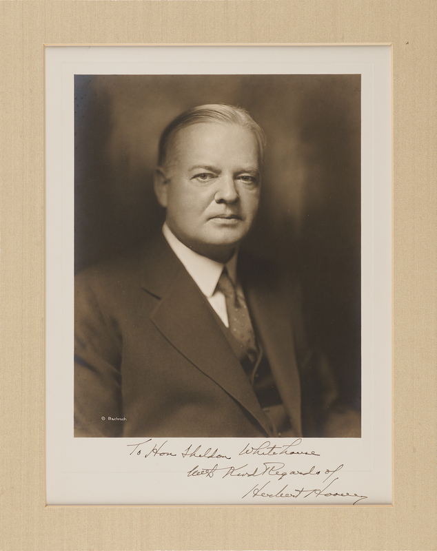 Lot 65 Herbert Hoover Signed Oversized Photograph
