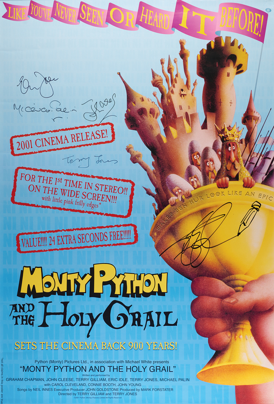 Lot 729 Monty Python Multi-Signed Movie Poster - Monty Python and the Holy Grail (27˝ x 40˝)