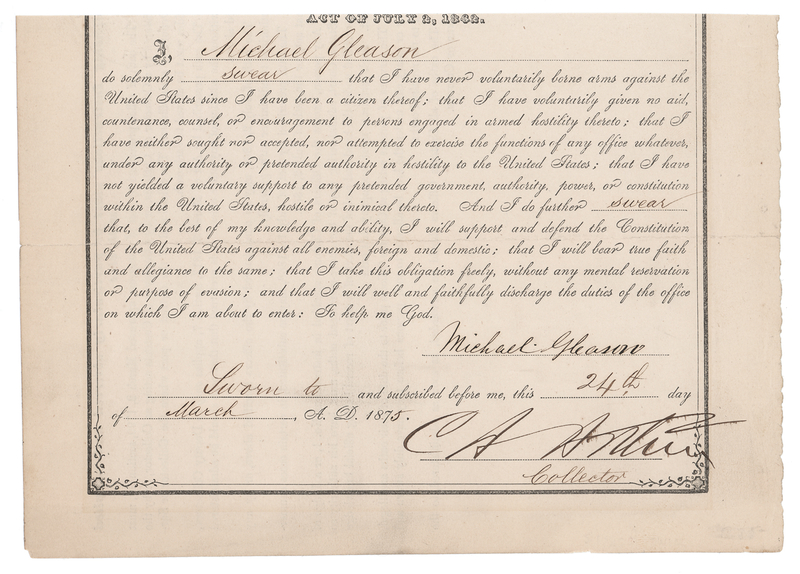 Lot 50 Chester A. Arthur Document Signed as Collector of the Port of New York