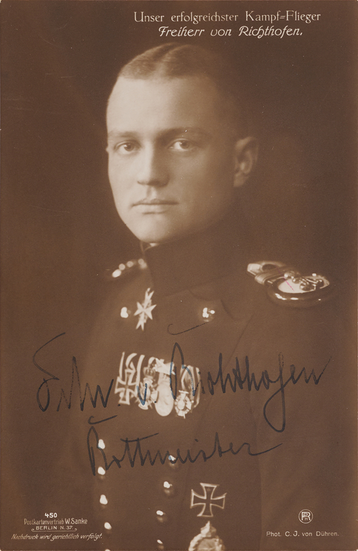 Lot 474 Manfred von Richthofen (‘The Red Baron’) Signed Photograph