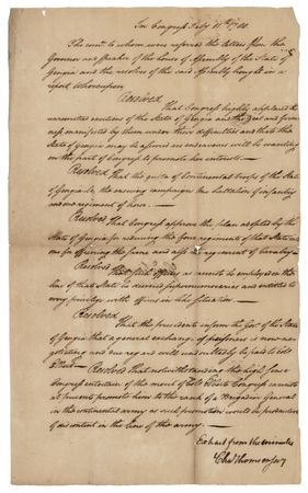 Lot #122 Charles Thomson Revolutionary War-Dated