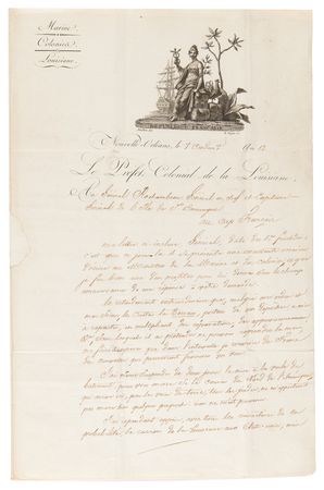 Lot #483 Napoleon: Pierre-Clément de Laussat Letter Signed on the Louisiana Purchase: 