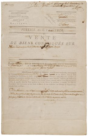 Lot #465 Marquis de Lafayette: Justice for