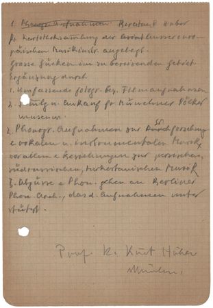 Lot #241 Kurt Huber Rare Autograph Manuscript