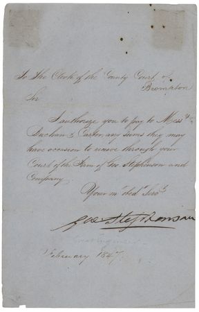 Lot #503 George Stephenson Letter Signed