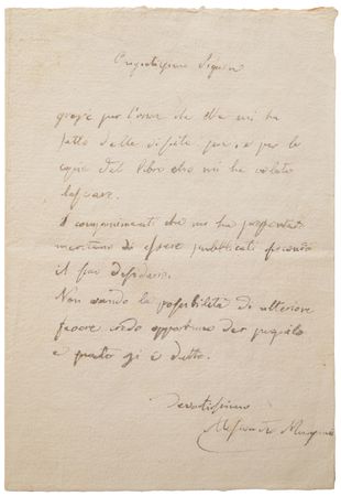 Lot #536 Alessandro Manzoni Autograph Letter
