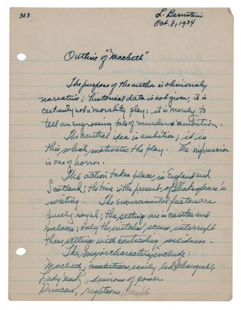 Lot #557 Leonard Bernstein Autograph Manuscript