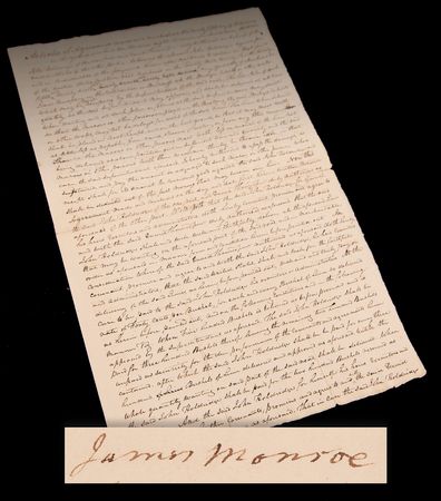 Lot #6 James Monroe Endorsement Signature as