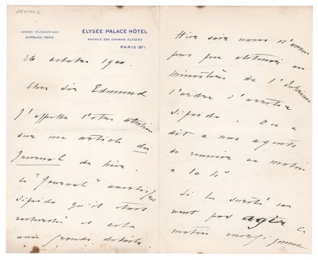 Lot #193 King Leopold II of Belgium Autograph Letter Signed and Document Signed - Image 2