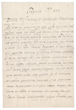 Lot #228 Pope Gregory XVI Letter Signed on 1832
