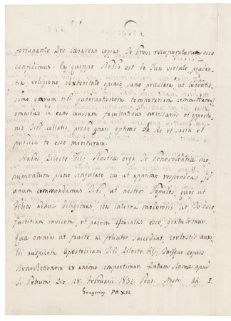 Lot #228 Pope Gregory XVI Letter Signed on 1832 Revolts in the Papal States - Image 2