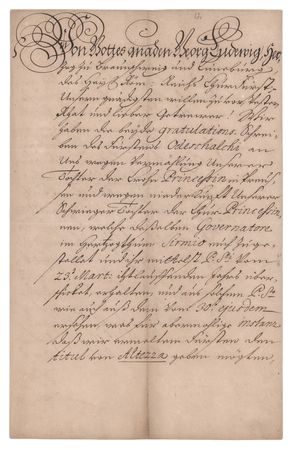 Lot #181 King George I Letter Signed as Elector of Hanover - Image 1