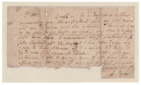 Lot #537 Alexander Pope Autograph Letter Signed