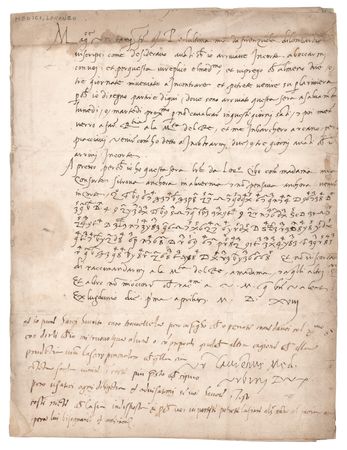 Lot #143 Lorenzo de Medici Handwritten Letter