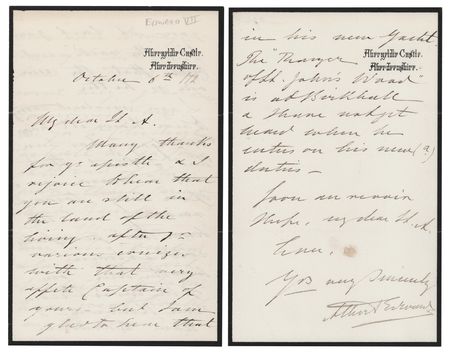 Lot #171 King Edward VII Autograph Letter Signed