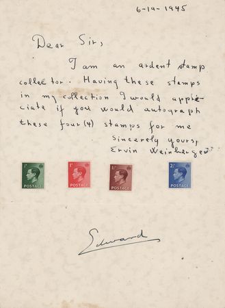 Lot #173 King Edward VIII Signature