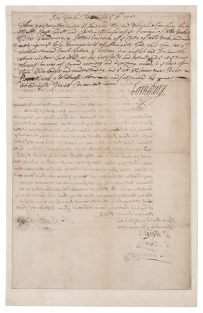 Lot #157 Lord Cornbury Document Signed