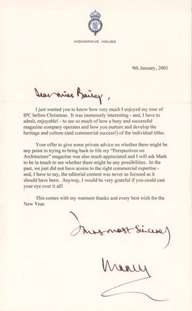 Lot #166 King Charles III Typed Letter Signed on