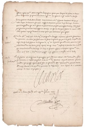 Lot #168 King Charles IX Document Signed - Image 2