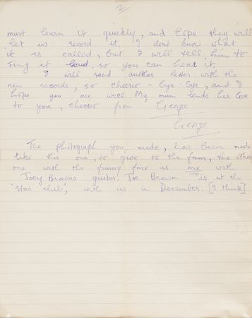 Lot #575 Beatles: George Harrison Twice-Signed Partial Autograph Letter to Astrid Kirchherr with Original Photograph from Harrison - Image 2