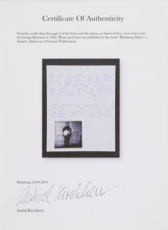 Lot #575 Beatles: George Harrison Twice-Signed Partial Autograph Letter to Astrid Kirchherr with Original Photograph from Harrison - Image 4