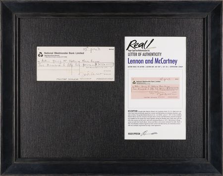 Lot #625 John Lennon and Paul McCartney Signed Post-Breakup 'Maclen Music Ltd.' Check (June 27, 1975) - Image 2