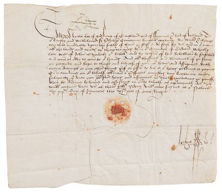 Lot #170 King Edward IV Document Signed, Dispossessing a Lancastrian Supporter of His Estates After the Wars of the Roses - Image 2