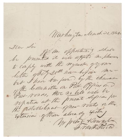 Lot #21 Franklin Pierce Autograph Letter Signed as