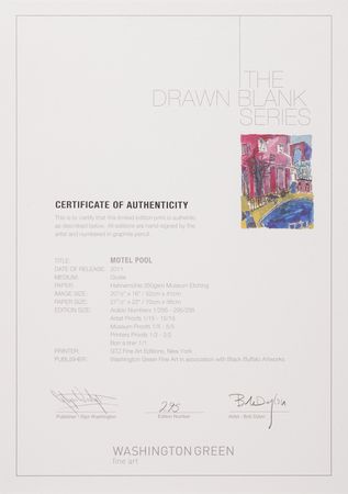 Lot #603 Bob Dylan Signed Oversized Giclee Print - 'Motel Pool' (Ltd. Ed. #295/295) - Image 3