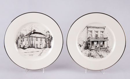 Lot #438 J. Edgar Hoover's (2) Commemorative Plates for His 35th Anniversary as FBI Director - Image 1