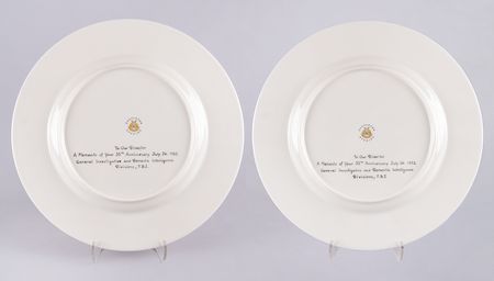 Lot #438 J. Edgar Hoover's (2) Commemorative Plates for His 35th Anniversary as FBI Director - Image 2