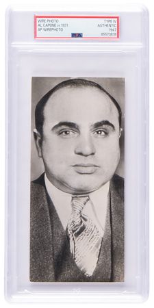 Lot #347 Al Capone Original 'Mugshot' Photograph -