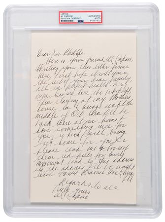 Lot #346 Al Capone Autograph Letter Signed,
