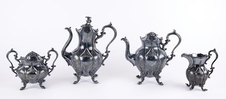Lot #360 Al Capone's Reed & Barton Four-Piece Silverplate Tea and Coffee Service with (31) Associated Flatware and Serving Pieces - Image 2