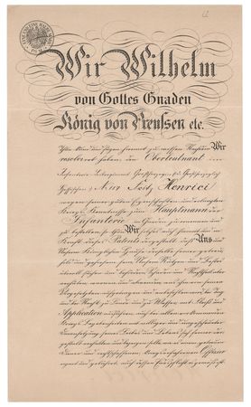 Lot #164 Kaiser Wilhelm II Document Signed