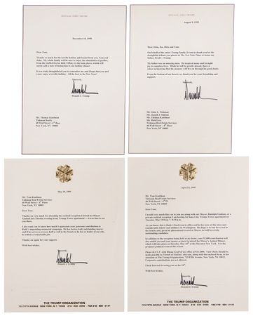 Lot #99 Donald Trump Collection of (13) Signed Letters and Notes, Regarding Notable New York Figures like Rudy Giuliani, Eliot Spitzer, and Fred and Mary Trump - “My father was an amazing man. He inspired many and brought joy to countless lives” - Image 2