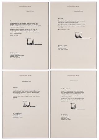 Lot #99 Donald Trump Collection of (13) Signed Letters and Notes, Regarding Notable New York Figures like Rudy Giuliani, Eliot Spitzer, and Fred and Mary Trump - “My father was an amazing man. He inspired many and brought joy to countless lives” - Image 3