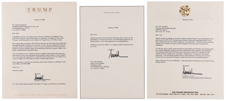 Lot #99 Donald Trump Collection of (13) Signed Letters and Notes, Regarding Notable New York Figures like Rudy Giuliani, Eliot Spitzer, and Fred and Mary Trump - “My father was an amazing man. He inspired many and brought joy to countless lives” - Image 4