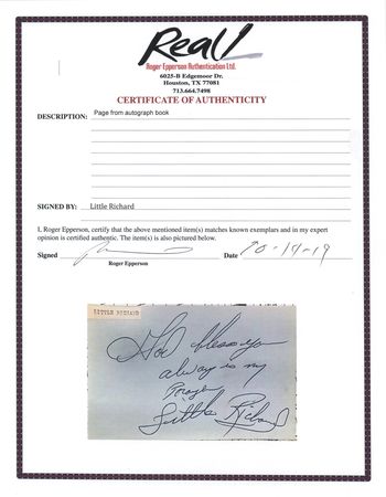 Lot #629 Little Richard Signature - Image 2