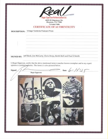 Lot #660 Yardbirds Signed Photograph with Jeff Beck - Image 2