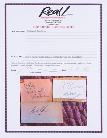 Lot #571 Beatles Signatures - Image 2