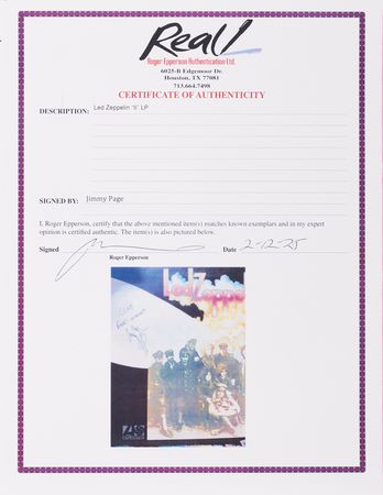 Lot #619 Led Zeppelin: Jimmy Page Signed Album - Led Zeppelin II - Image 2