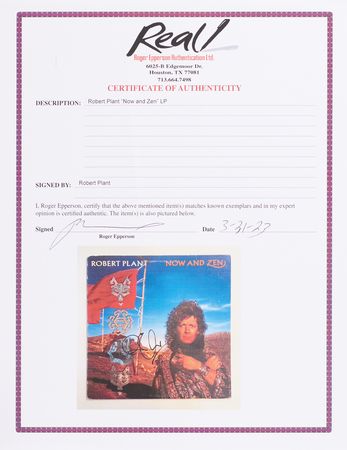 Lot #623 Led Zeppelin: Robert Plant Signed Album - Now and Zen - Image 2