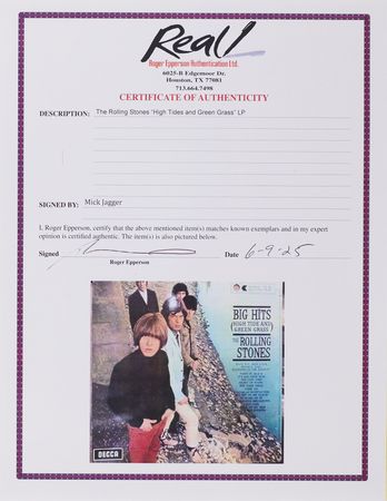 Lot #644 Rolling Stones: Mick Jagger Signed Album - Big Hits (High Tide and Green Grass) - Image 2